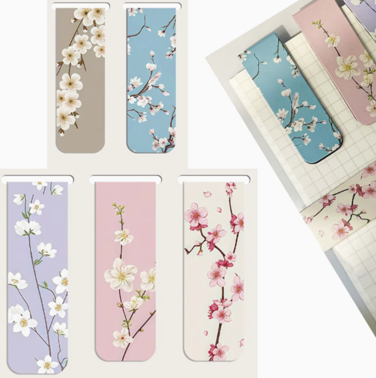 2-Pack Floral Magnetic Bookmarks