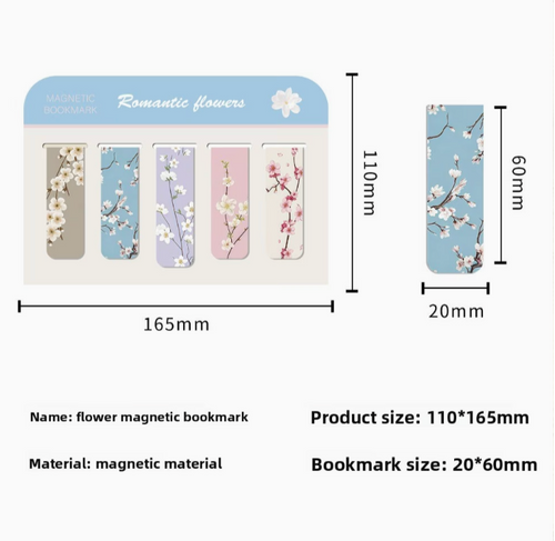 2-Pack Floral Magnetic Bookmarks