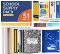 EPI Essentials Back to School Supplies for Kids 6th-12th Grade – 51 Items in Kit – Middle to High School Supply Packs – College-Ruled Bundle with Composition Notebooks – Suitable for Homeschooling