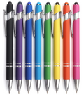 Bribobo 8 Pack Ballpoint Pen 2-in-1 Stylus Retractable Ballpoint Pen with Stylus tip, Metal Stylus Pen for Touch Screens, 1.0 mm Black Ink