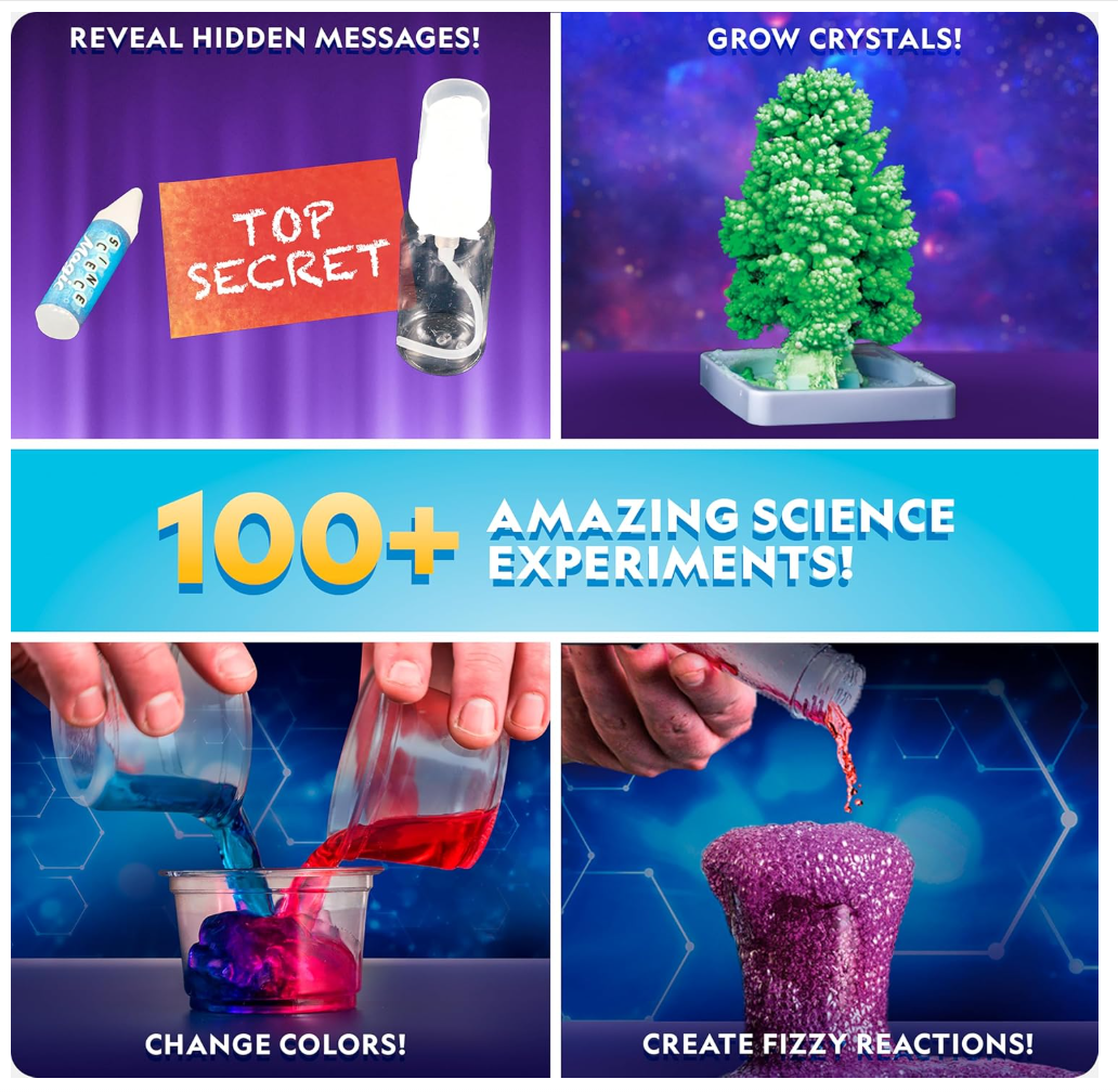 National Geographic Amazing Chemistry Set - Chemistry Kit with 100+ Science Experiments Including Crystal Growing and Reactions, Science Kit for Kids, STEM Gift for Boys and Girls (Amazon Exclusive)