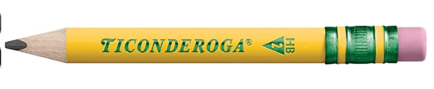 Ticonderoga My First Half-Size Wooden Pencils, Large Triangle-Barrel Pre-Sharpened #2 (HB) Short 4.5" Yellow Pencils with Erasers, Yellow, 12/Pack